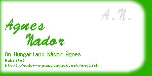 agnes nador business card