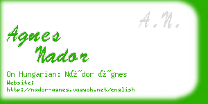 agnes nador business card